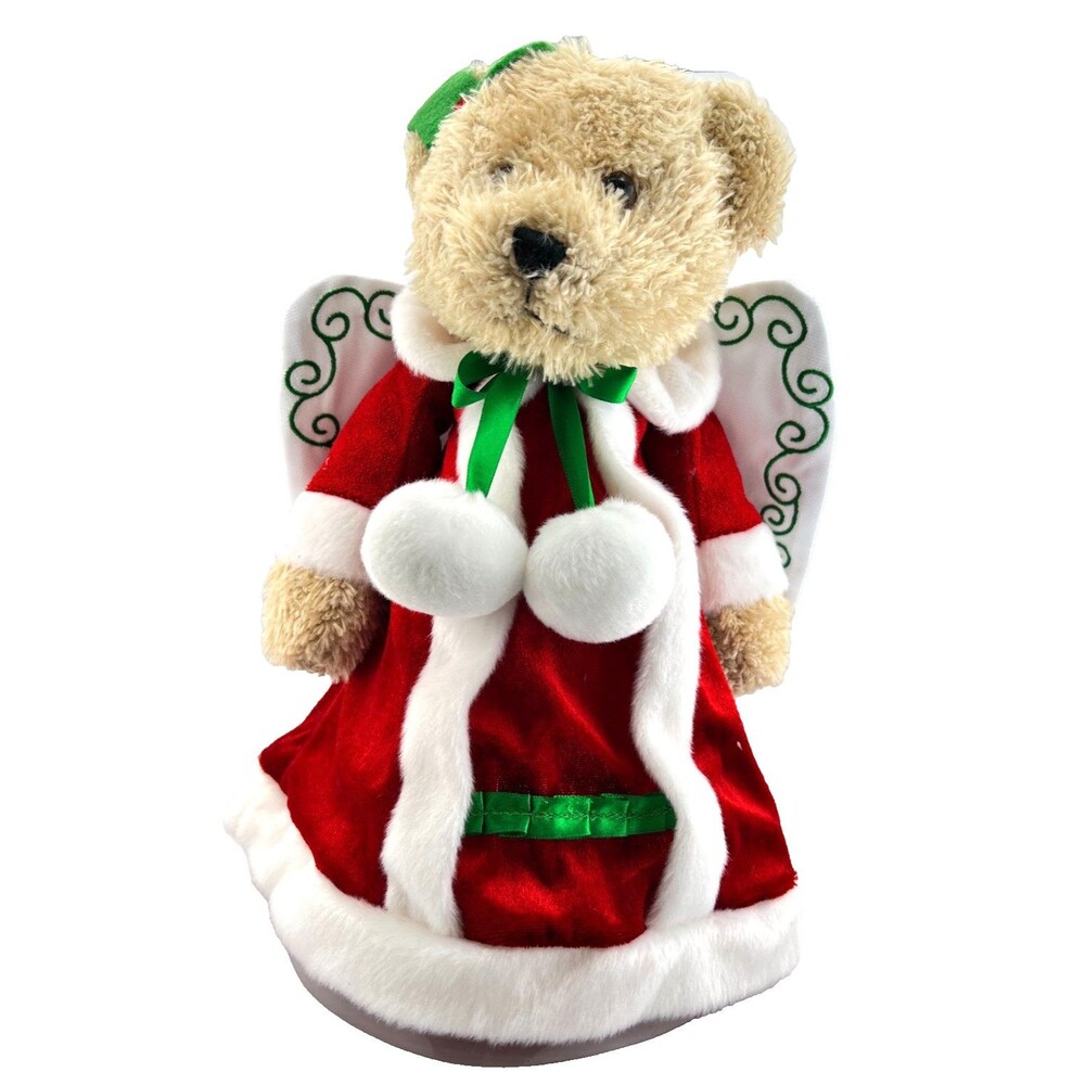 NIB 2012 Avon Plush Angel Bear Christmas Tree Topper Mrs Santa Claus Robe Wings